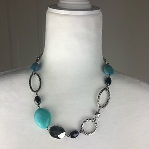 NWT Turquoise, Black and Silver Necklace